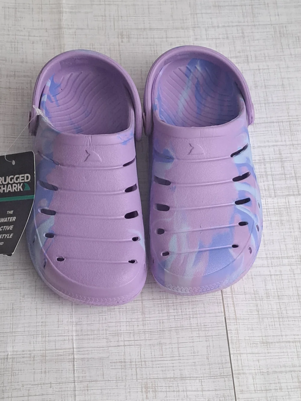 Rugged Shark Kids Purple Water Clog - Comfortable, Washable Water Shoes